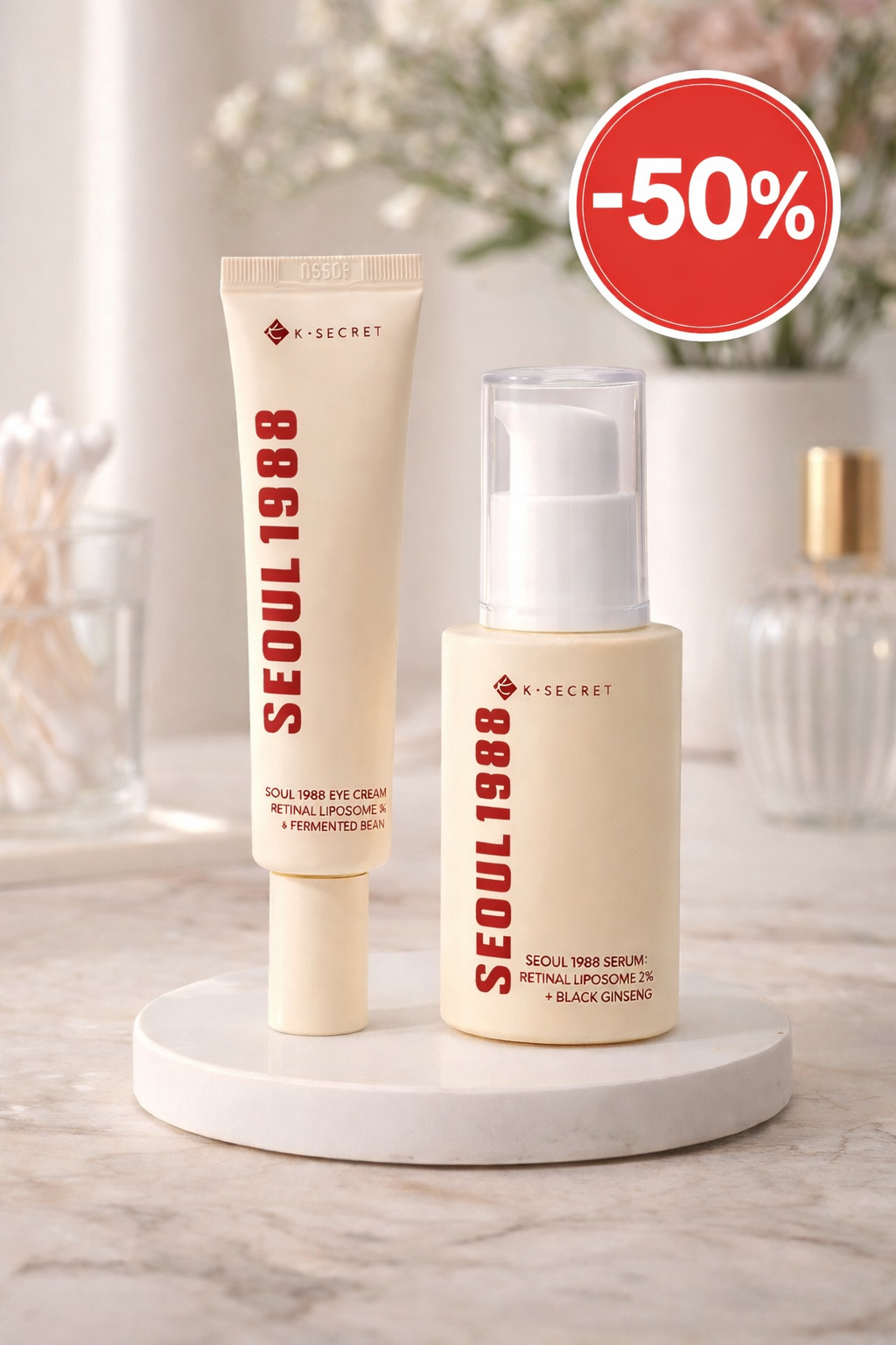 KIT DE 2 🌸 SEOUL 1988 – L’Essence de la Beauté Coréenne anti ride, anti tache , anti age